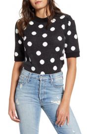 J O A  Dotted Short Sleeve Sweater   Nordstrom at Nordstrom